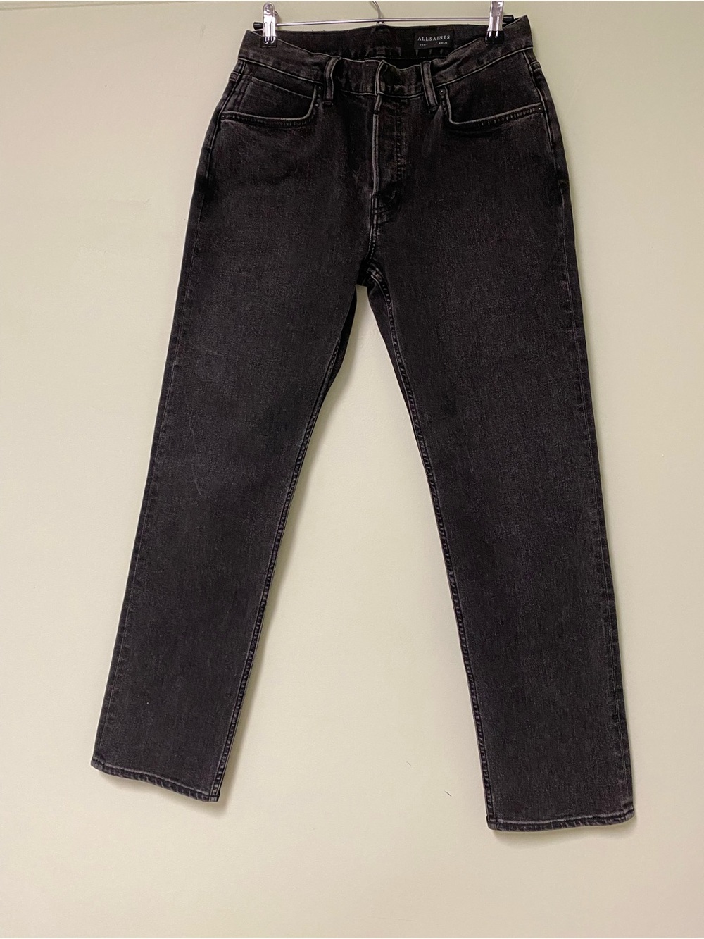 AllSaints Black Slim Straight Jeans
